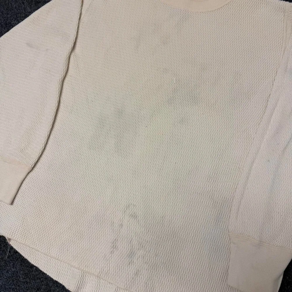 Vintage 90s US Army Cotton Thermal Shirt Mens XL Cream Waffle Knit Undershirt